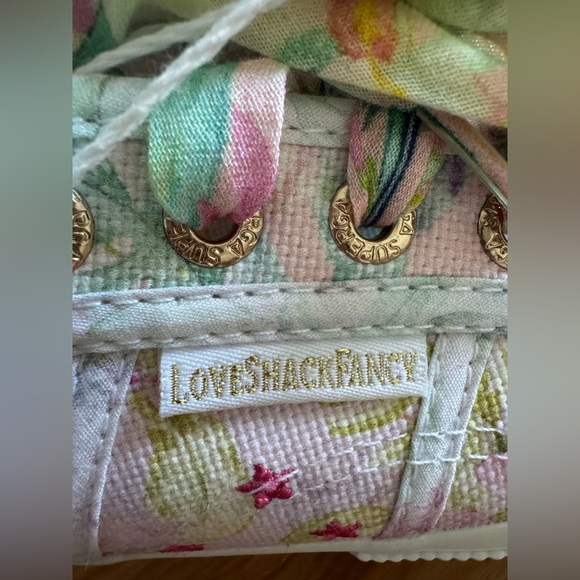 NWT SUPERGA x LoveShackFancy Pastel Canvas Sneakers Size 8 - Picture 9 of 10
